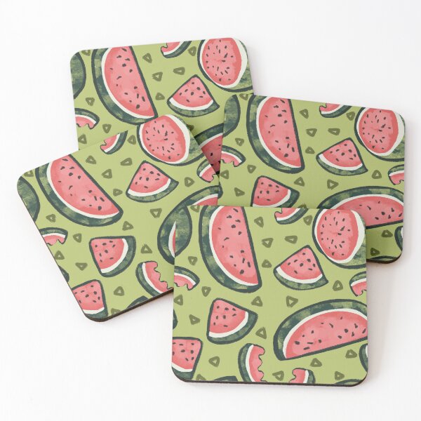 Item preview, Cartoon Watermelon Slices Bold Lined Lime Green designed and sold by little peg designs.