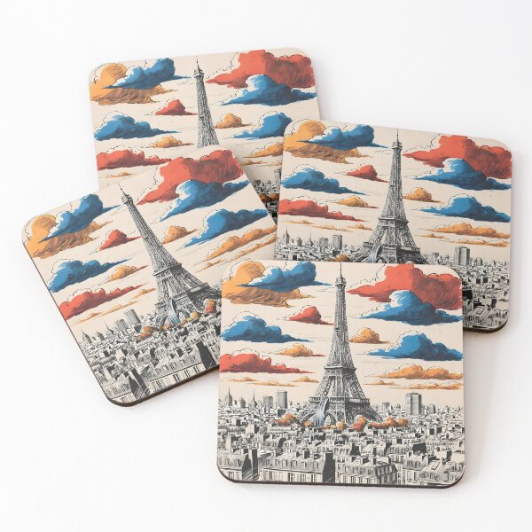 Item preview, Cloudy Paris skyline  designed and sold by ArtsyWishesShop.