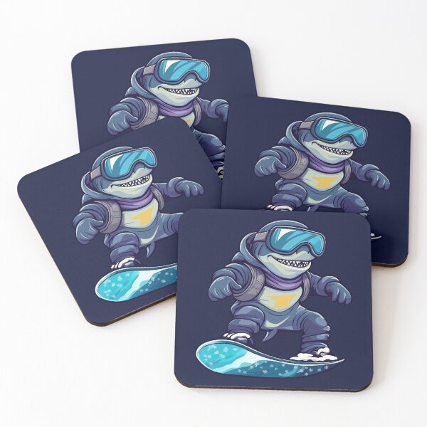 Item preview, Chill Vibes - Snowboarding Shark, Stay Cool, Winter, Christmas designed and sold by Fantasy Masterpiece.