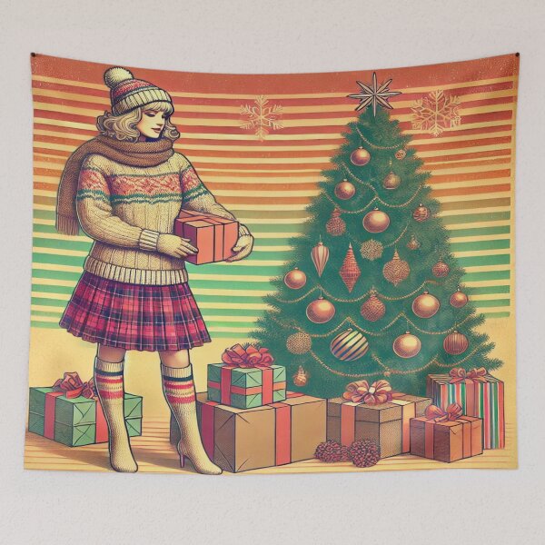 Item preview, Retro Christmas Scene with Woman designed and sold by Genady.