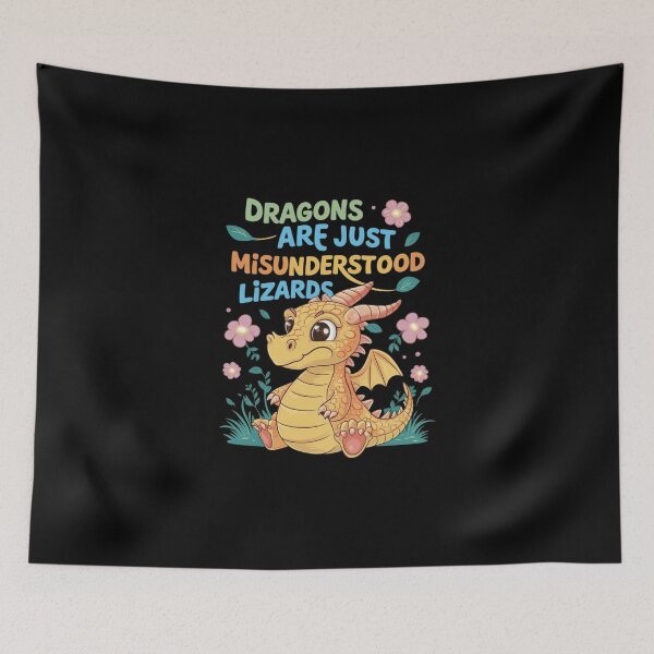 Item preview, Dragons Are Just Misunderstood Lizards Funny Gift for Fantasy Lovers designed and sold by CosmicFreedom9.