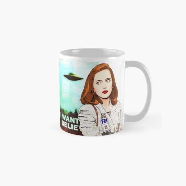 Ilustración original de Dana Scully con su mirada escéptica Taza clásica