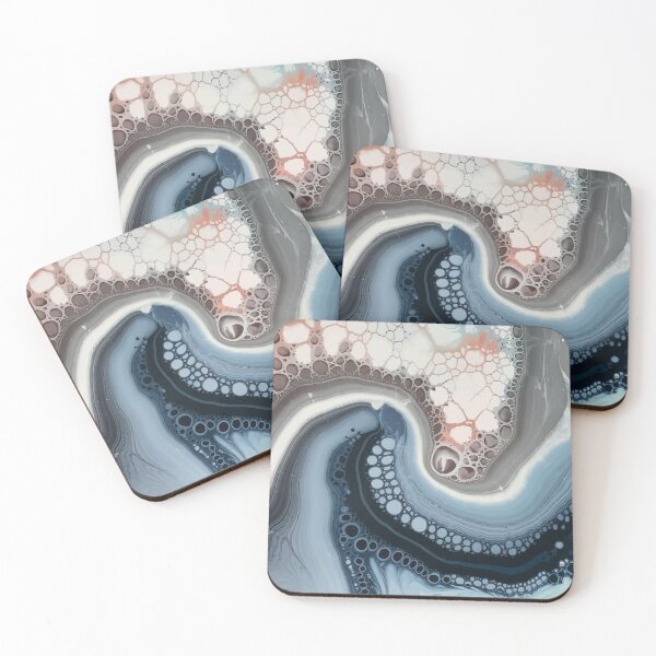 Item preview, Marbled abstract, blue, pink, white, paper marbling,patterns that mimic the fluidity of water or the veining found in natural stone like marble or agate designed and sold by Collagedream.