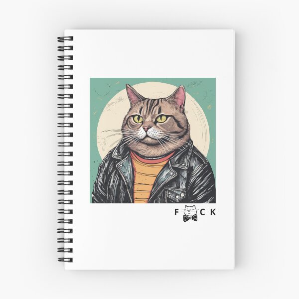 Artikelvorschau, Vintage Retro Pin-up Fette Katze in Lederjacke – Rebell – kümmert sich nicht entworfen und verkauft von Fat-7th-Cat.