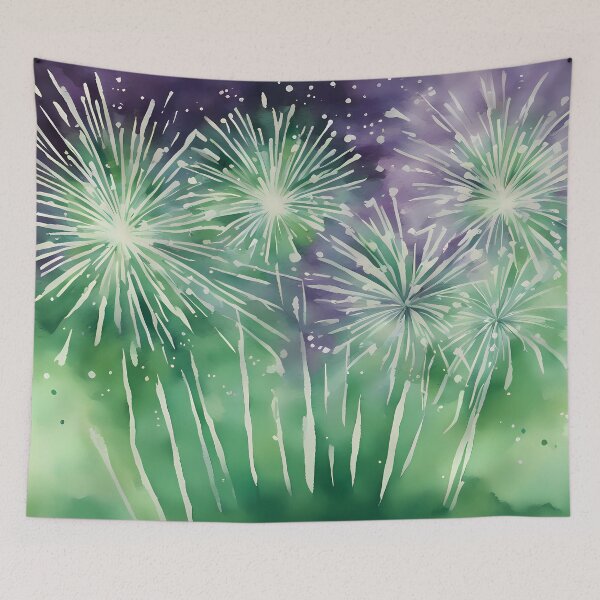 Item preview, Green and Purple Fireworks designed and sold by CalmnessbyChoice.