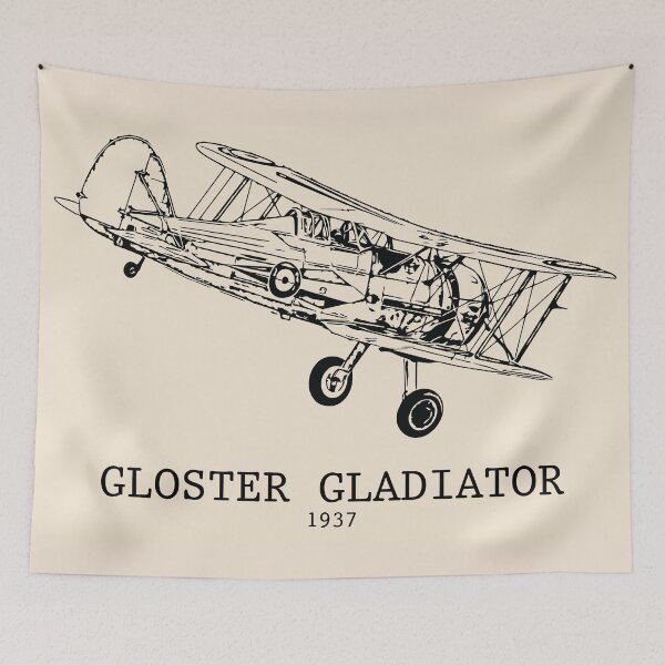 Item preview, Gloster Gladiator WWII British Biplane Fighter designed and sold by Lakeric Cityscapes.