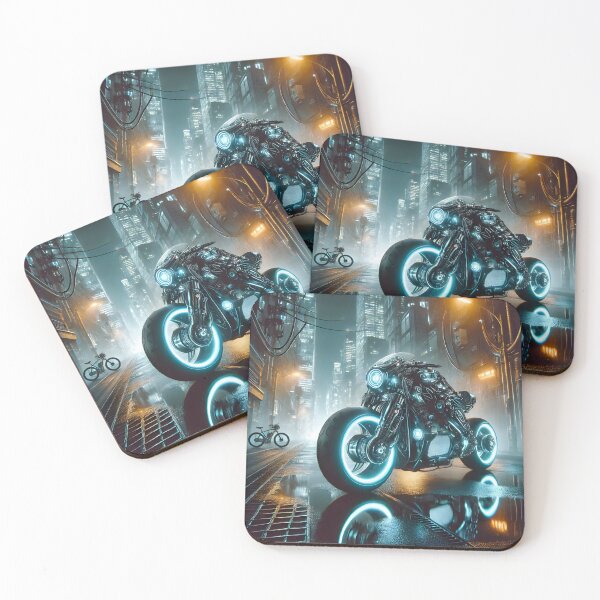 Item preview, Cyberpunk electric bike with blue lights designed and sold by cyberheadscifi.