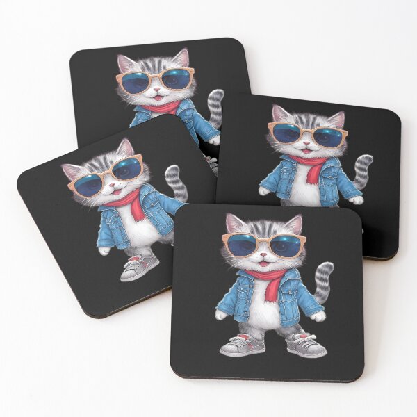 Item preview, Cool Cat in Shades designed and sold by Linework Studio.