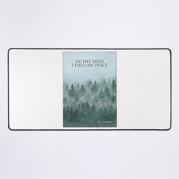 Item preview, In the wild I find my peace. Misty forest woodland designed and sold by Scat the cat.