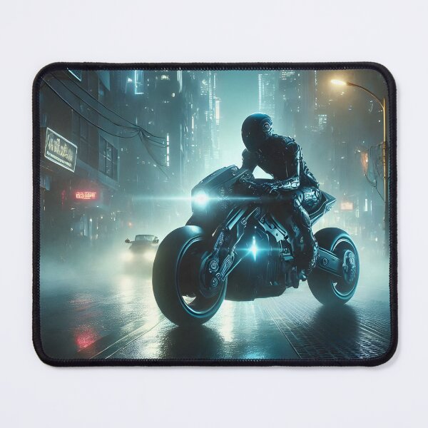 Item preview, Electric motorbike in city at night designed and sold by cyberheadscifi.