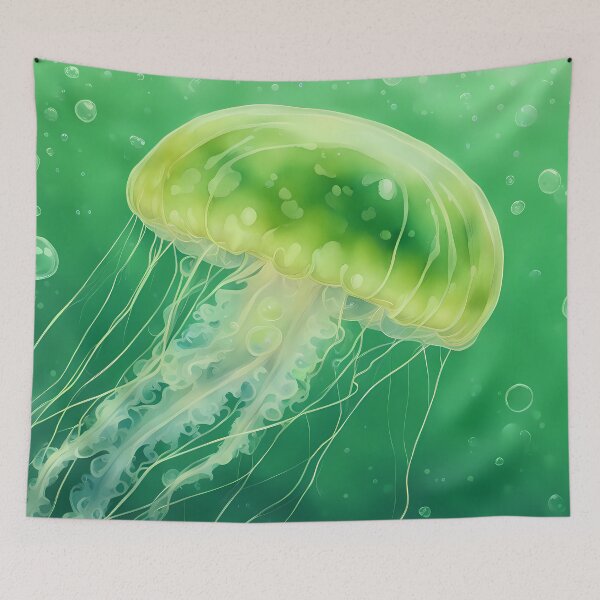 Item preview, Bright Green Jellyfish designed and sold by CalmnessbyChoice.