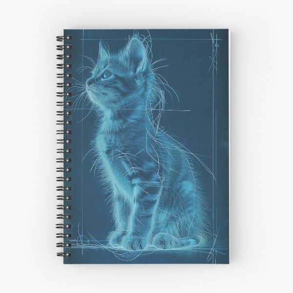Item preview, Charming kitten surrounded by sketch design lines designed and sold by Piotrek0001.