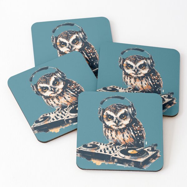 Item preview, Groovy Owl DJ Spinning Beats designed and sold by Slick-Waffles.