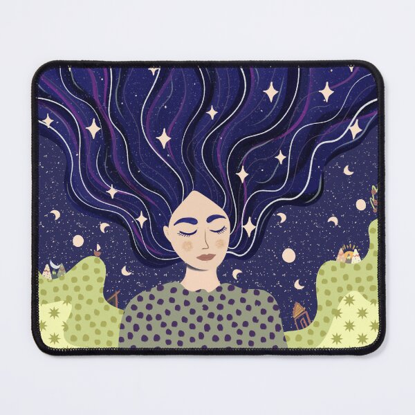 Item preview, Dreaming Under the Stars | Lucid Dreams | Nightsky hair | Celestial Night Illustration designed and sold by bypiupiu.