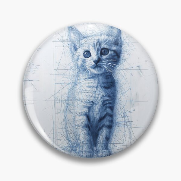 Item preview, Adorable kitten with delicate artistic line overlay designed and sold by Piotrek0001.