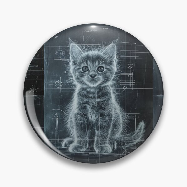 Item preview, Sitting kitten in a surreal artistic composition designed and sold by Piotrek0001.