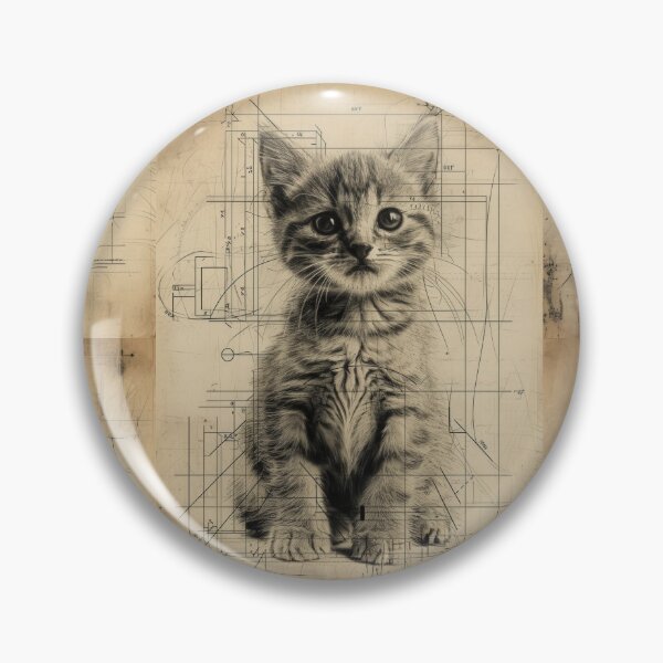 Item preview, Focused kitten on abstract architectural art background designed and sold by Piotrek0001.