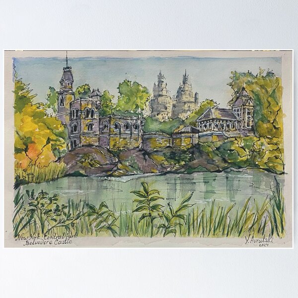 Item preview, Belvedere Castle in watercolor, Central Park designed and sold by Julia's Print Studio .