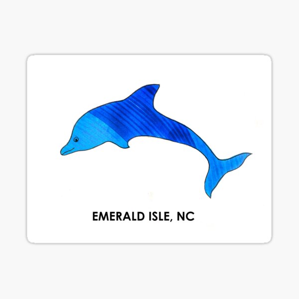Sea Blue Dolphin (Emerald Isle, NC) Sticker