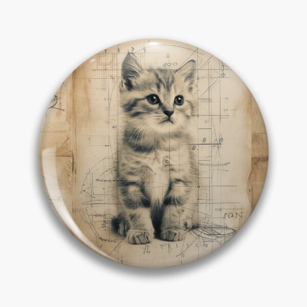 Item preview, Curious kitten highlighted in surreal graphic artwork designed and sold by Piotrek0001.