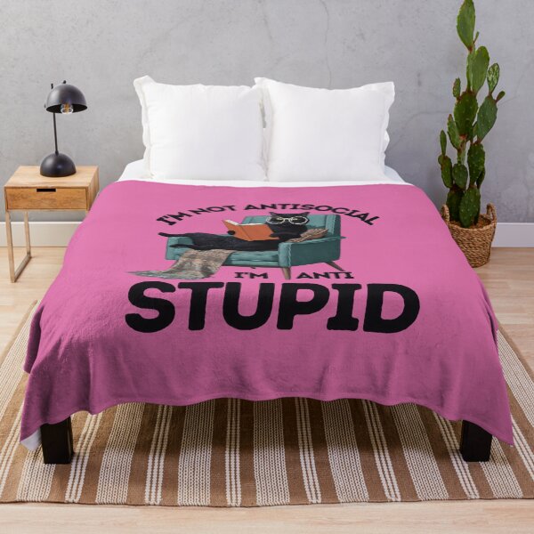 Item preview, Not Antisocial – Just Anti Stupid Cat designed and sold by Aredbox.