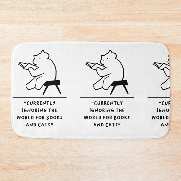 Item preview, "Currently Ignoring the World for Books and Cats" | Adorable Cat Illustration designed and sold by RM-Journey.
