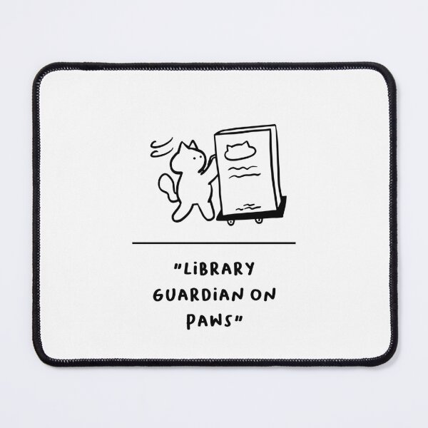 Item preview, "Library Guardian on Paws" | Adorable Cat Illustration designed and sold by RM-Journey.