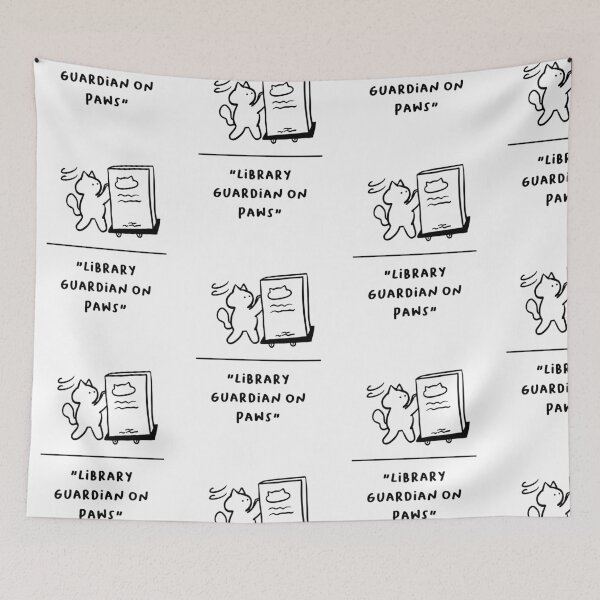 Item preview, "Library Guardian on Paws" | Adorable Cat Illustration designed and sold by RM-Journey.