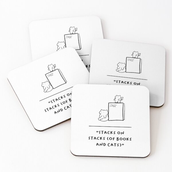 Item preview, "Stacks on Stacks (of Books and Cats)" | Adorable Cat Illustration designed and sold by RM-Journey.