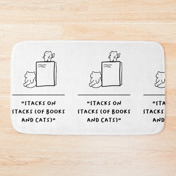 Item preview, "Stacks on Stacks (of Books and Cats)" | Adorable Cat Illustration designed and sold by RM-Journey.