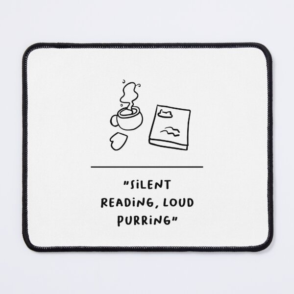 Item preview, "Silent Reading, Loud Purring" | Adorable Cat Illustration designed and sold by RM-Journey.