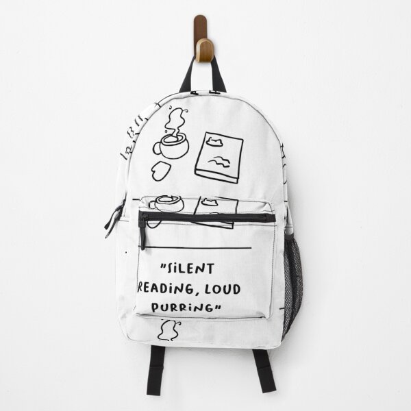 Item preview, "Silent Reading, Loud Purring" | Adorable Cat Illustration designed and sold by RM-Journey.
