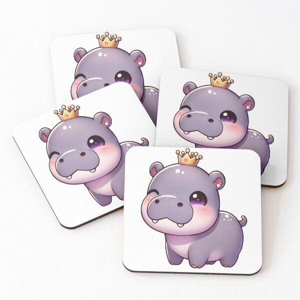 Item preview, Adorable Kawaii Baby Pygmy Hippo: Happy Splash designed and sold by VultureXP.