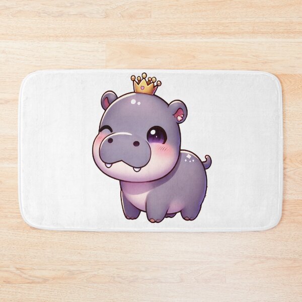 Item preview, Adorable Kawaii Baby Pygmy Hippo: Happy Splash designed and sold by VultureXP.
