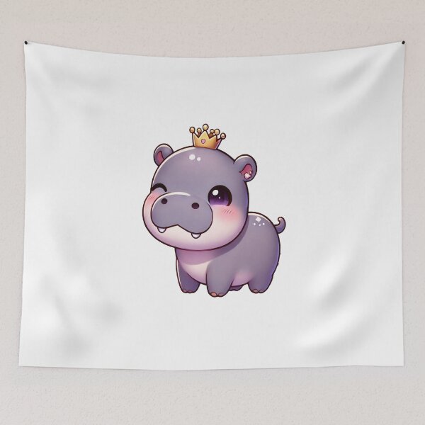 Item preview, Adorable Kawaii Baby Pygmy Hippo: Happy Splash designed and sold by VultureXP.