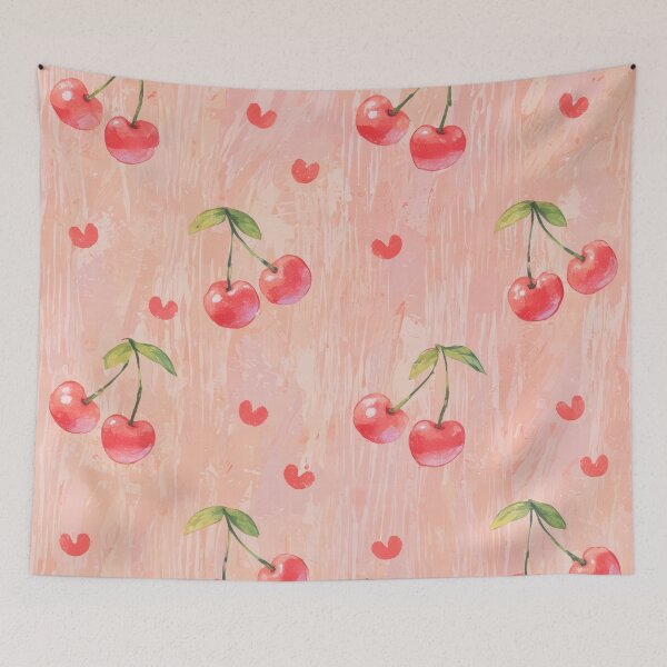 Item preview, Cherry Berry Hearts in Sweet French Vintage Pink designed and sold by CriaCreative.