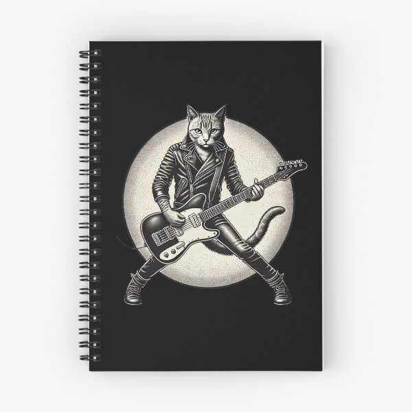 Item preview, Arte de un gato estrella de rock tocando la guitarra eléctrica designed and sold by ModkMerch.
