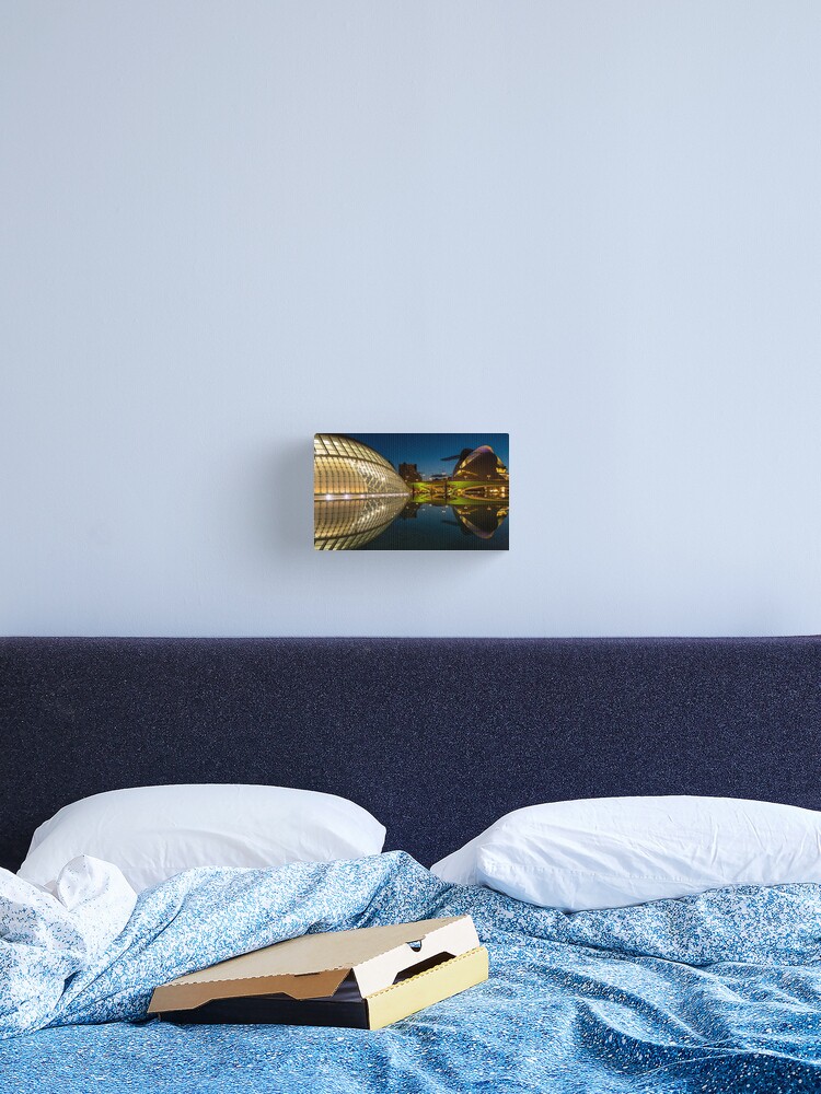 Thumbnail 2 of 3, Canvas Print, Hemisferic and Museum of Arts at night designed and sold by RalphGoldsmith.