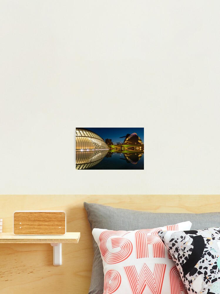 Thumbnail 2 of 3, Photographic Print, Hemisferic and Museum of Arts at night designed and sold by RalphGoldsmith.