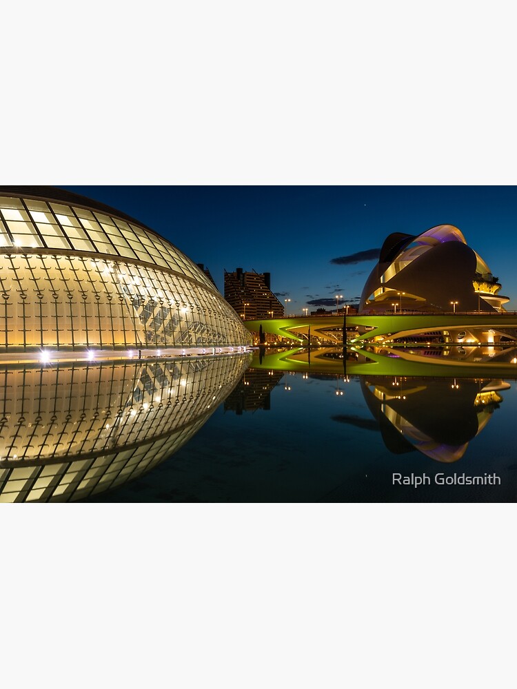 Thumbnail 3 of 3, Canvas Print, Hemisferic and Museum of Arts at night designed and sold by RalphGoldsmith.