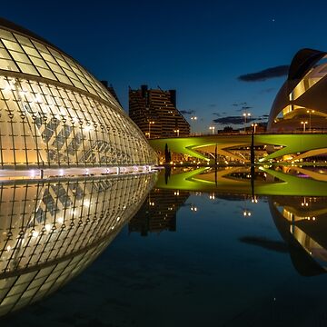 Artwork thumbnail, Hemisferic and Museum of Arts at night by Ralph Goldsmith
