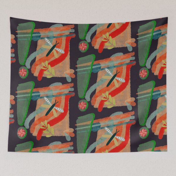 Item preview, "Abstract Watercolor Art with Insect and Floral Elements" designed and sold by Graphollio-shop.