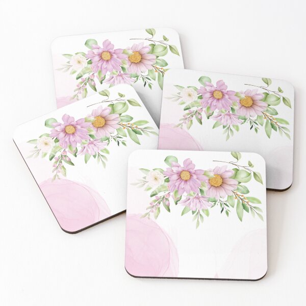 Item preview, Pretty pink flower bouquet with green leaves designed and sold by Jamildesign.