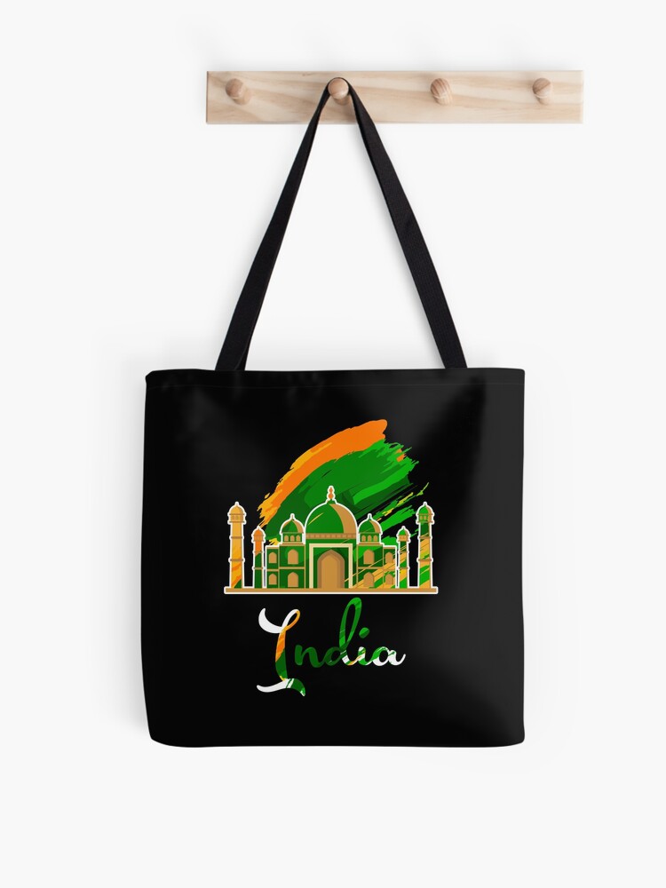 Taj Mahal Vintage India Souvenir T-Shirt Indian Flag