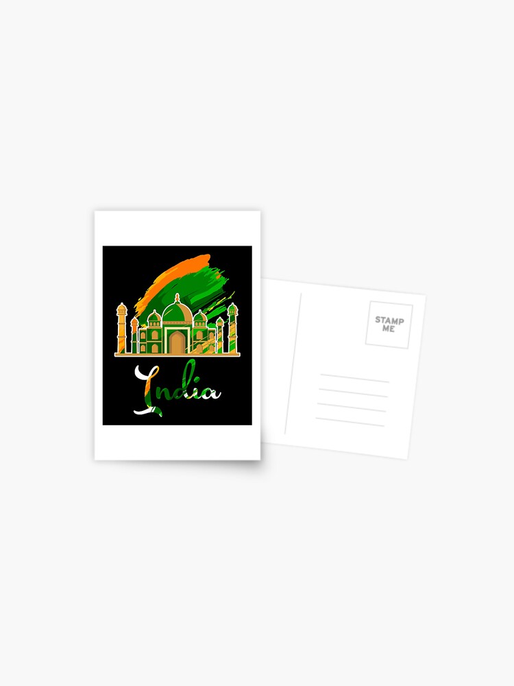 Taj Mahal Vintage India Souvenir T-Shirt Indian Flag