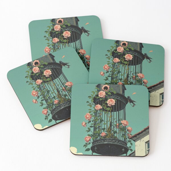 Item preview, Springtime sanctuary birds gather at the bloomcovered metal designed and sold by ShroomForge.
