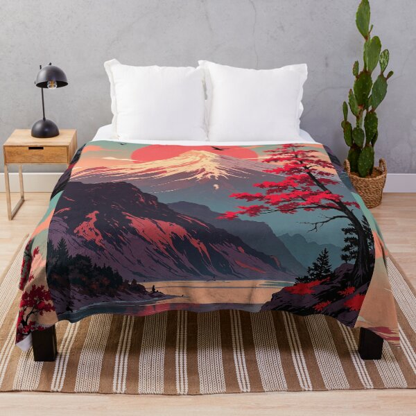 Item preview, Sunset flight over red leaves harmony in natures designed and sold by ShroomForge.