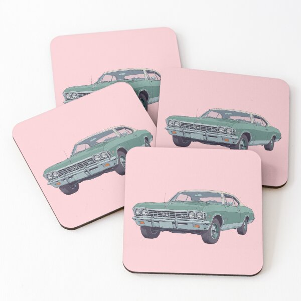 Item preview, Retro radiance forest green chevy in pastel pink designed and sold by kahida.
