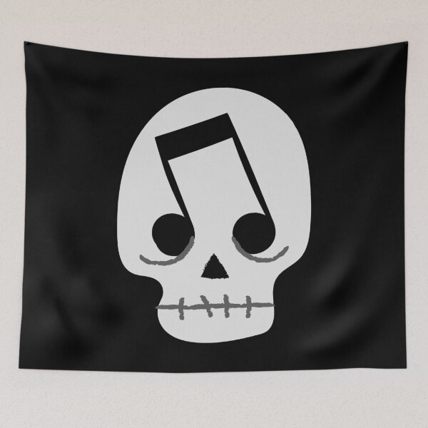 Item preview, goth music note eyes skull designed and sold by Gossip Rag.
