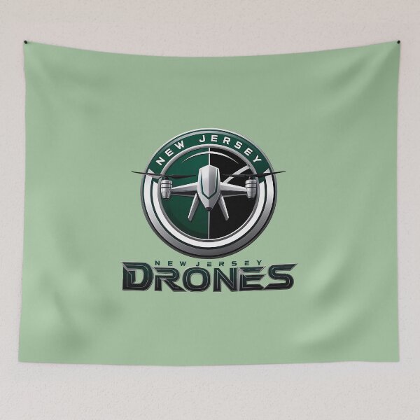 Item preview, New Jersey Drones Faux Football Team Logo designed and sold by MondegreenLLC.